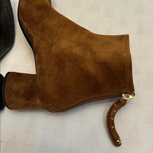 AGL ATTILIO GIUSTI LEOMBRUNI VETA SUEDE ANKLE BOOTS 35=5  COGNAC BROWN - Picture 10 of 16